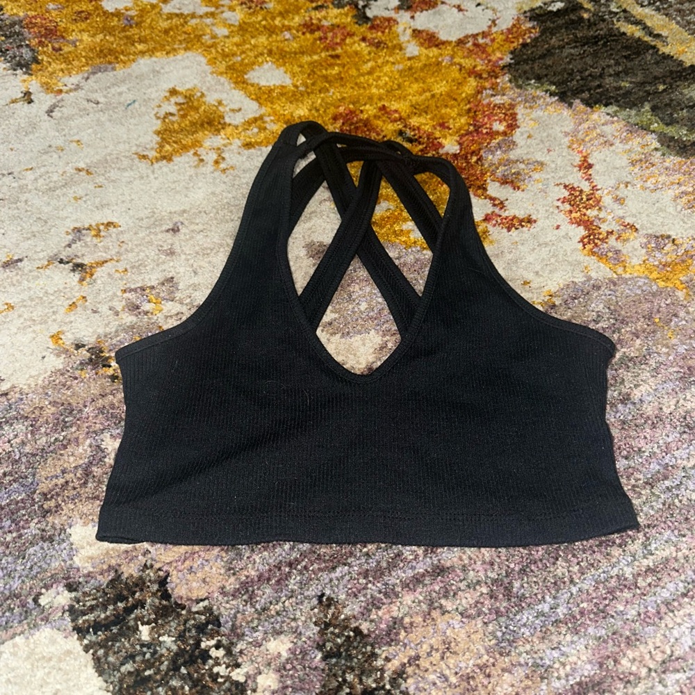 Urban Outfitters Black Cross-Back Sports Bra